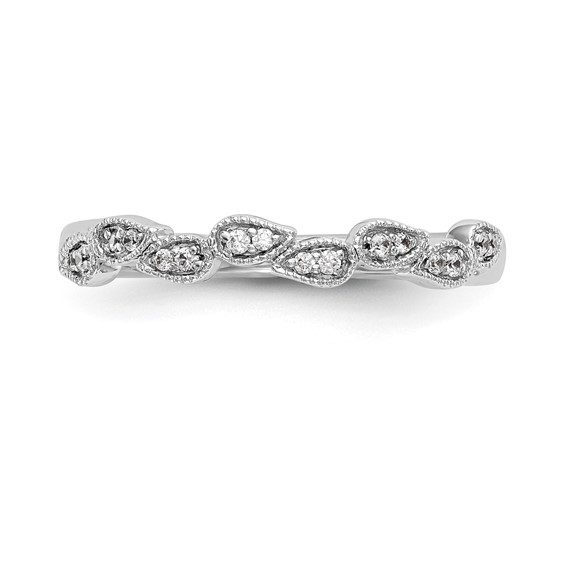 14K White Gold Diamond Band
