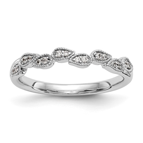 14K White Gold Diamond Band