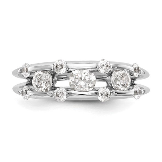 14K White Gold Diamond Band