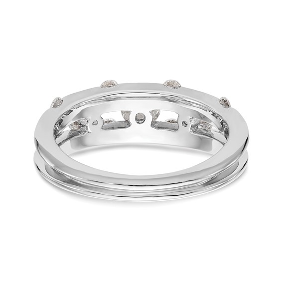 14K White Gold Diamond Band
