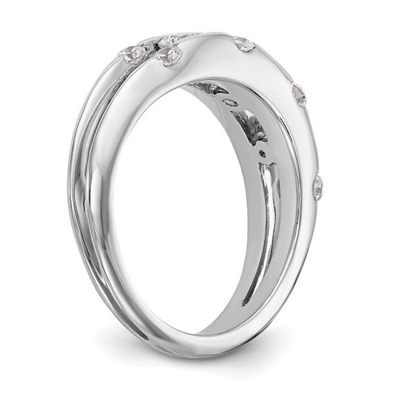 14K White Gold Diamond Band