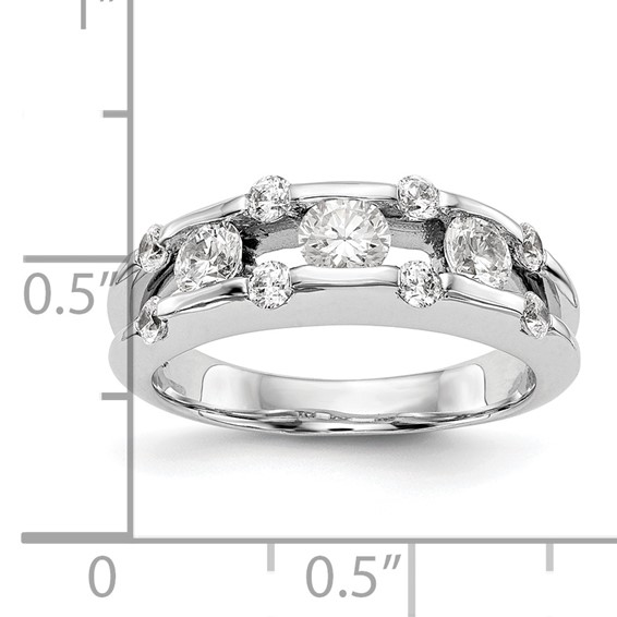 14K White Gold Diamond Band
