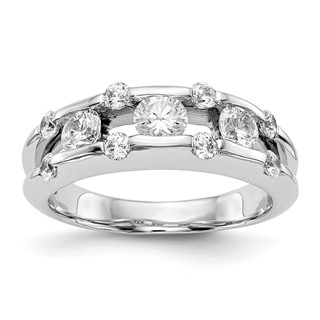 14K White Gold Diamond Band