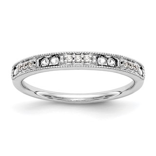 "14K White Gold (Holds 6-1.65, 9-1.1mm Round) Wedding Band Mounting"