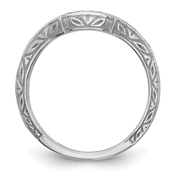 14K White Gold Vintage 1/8 carat Diamond Complete Wedding Band