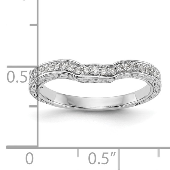 14K White Gold Vintage 1/8 carat Diamond Complete Wedding Band