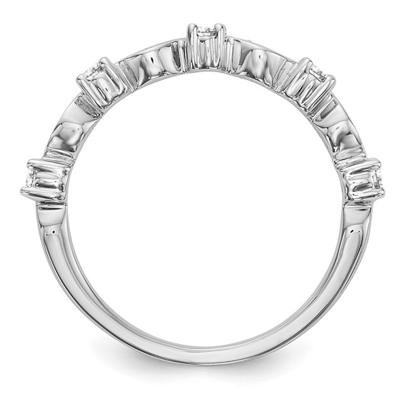 14K White Gold 1/4 carat Diamond Complete Wedding Band