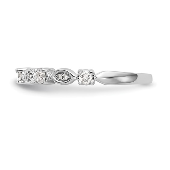 14K White Gold 1/4 carat Diamond Complete Wedding Band