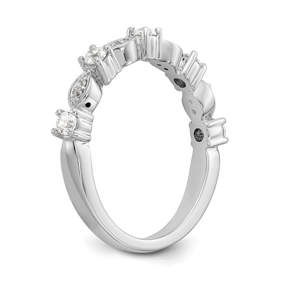 14K White Gold 1/4 carat Diamond Complete Wedding Band