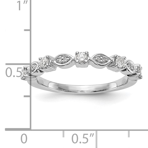 14K White Gold 1/4 carat Diamond Complete Wedding Band