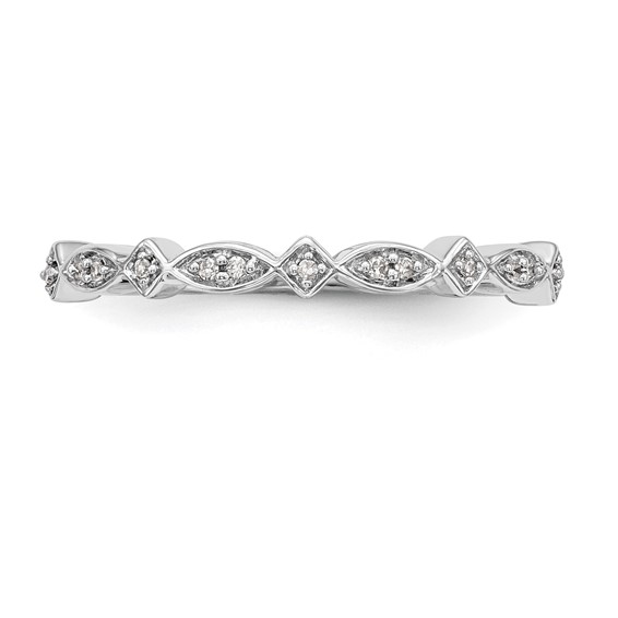 14K White Gold Diamond Band
