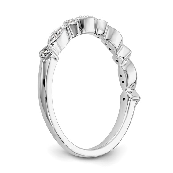 14K White Gold Diamond Band