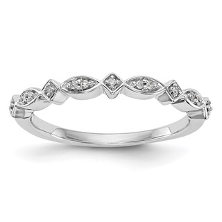14K White Gold Diamond Band
