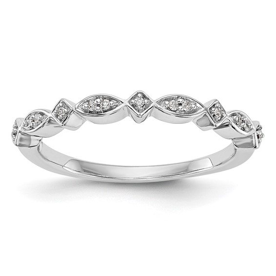 14K White Gold Diamond Band