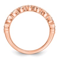 14K Rose Gold 0.10 Carat Lab Grown Diamond VS SI+ G+ Complete Fashion Band view 3