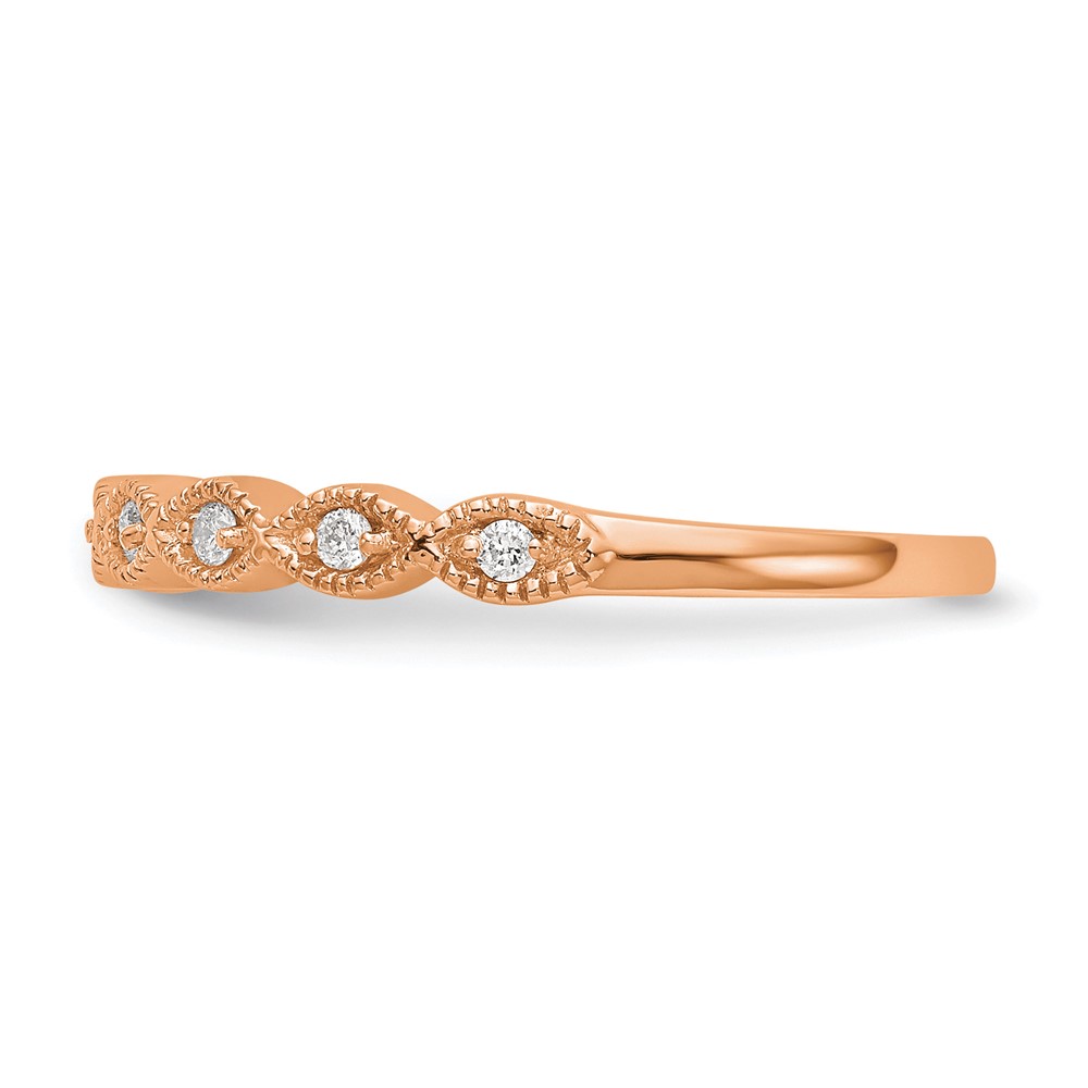 14k Rose Gold 1/10 carat Lab Grown Diamond VS/SI+ G+ Complete Fashion Band (RM3381B-010-RLG)