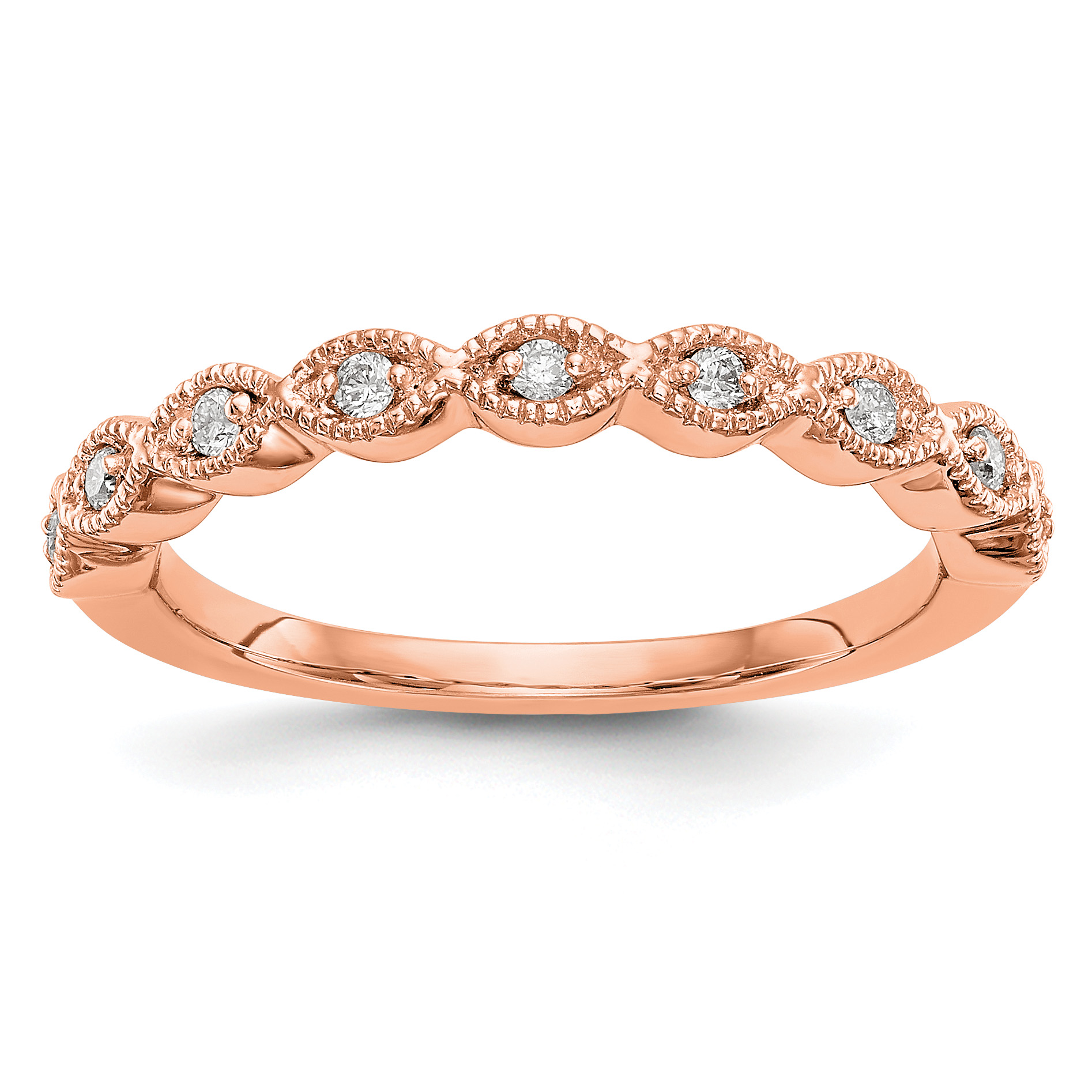 14k Rose Gold 1/10 carat Lab Grown Diamond VS/SI+ G+ Complete Fashion Band (RM3381B-010-RLG)