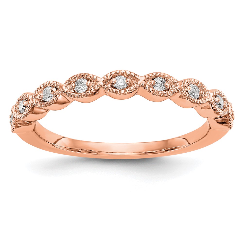 14K Rose Gold 0.10 Carat Lab Grown Diamond VS SI+ G+ Complete Fashion Band