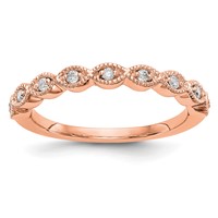 14K Rose Gold 0.10 Carat Lab Grown Diamond VS SI+ G+ Complete Fashion Band view 1