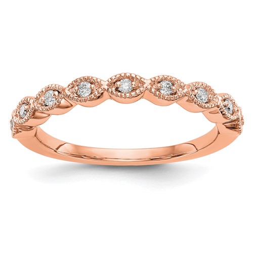 14K Rose Gold 0.10 Carat Lab Grown Diamond VS SI+ G+ Complete Fashion Band