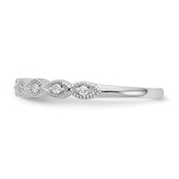 14K White Gold 0.10 Carat Lab Grown Diamond VS SI+ G+ Complete Fashion Band view 4