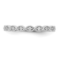 14K White Gold 0.10 Carat Lab Grown Diamond VS SI+ G+ Complete Fashion Band view 5