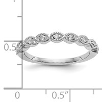 14K White Gold 0.10 Carat Lab Grown Diamond VS SI+ G+ Complete Fashion Band view 3