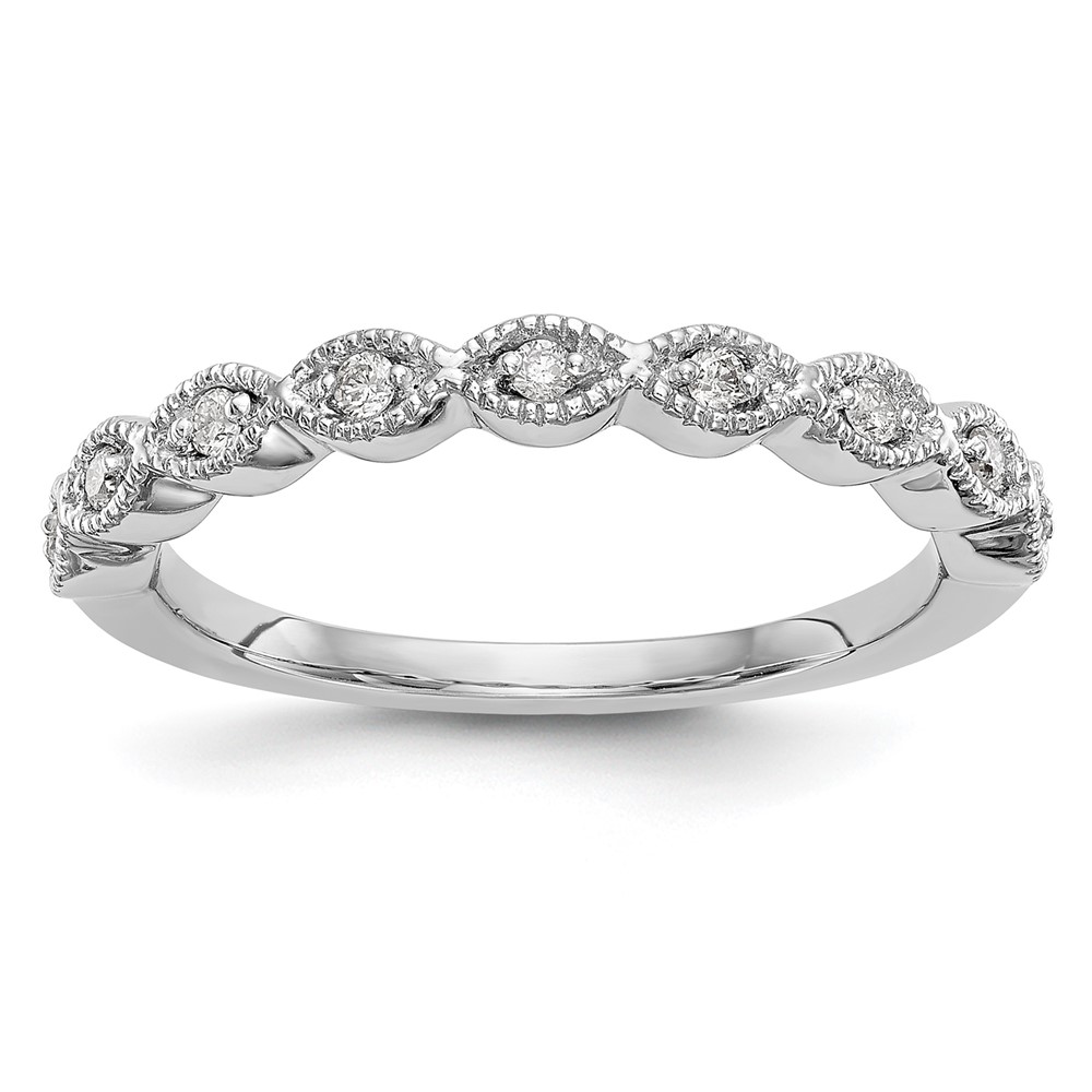 14K White Gold 0.10 Carat Lab Grown Diamond VS SI+ G+ Complete Fashion Band