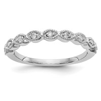 14K White Gold 0.10 Carat Lab Grown Diamond VS SI+ G+ Complete Fashion Band view 1