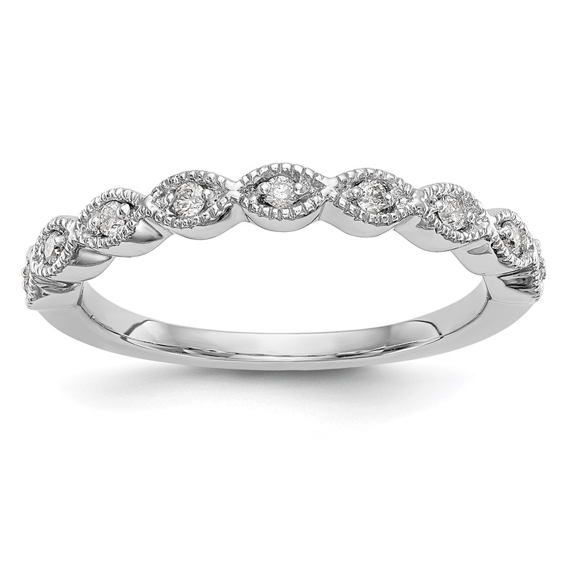 14k White Gold 1/10 carat Lab Grown Diamond VS/SI+ G+ Complete Fashion Band