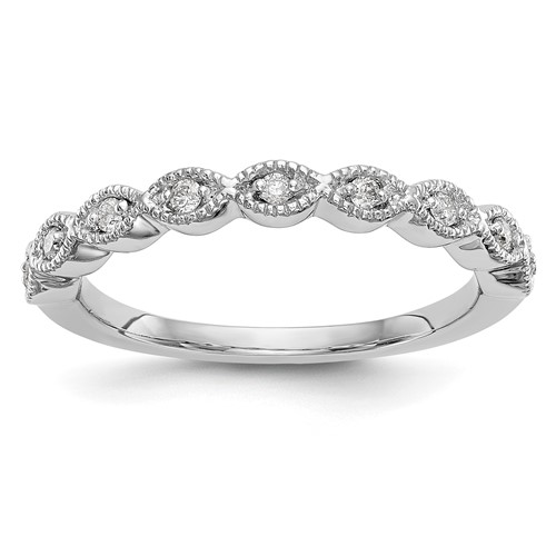 14K White Gold 0.10 Carat Lab Grown Diamond VS SI+ G+ Complete Fashion Band