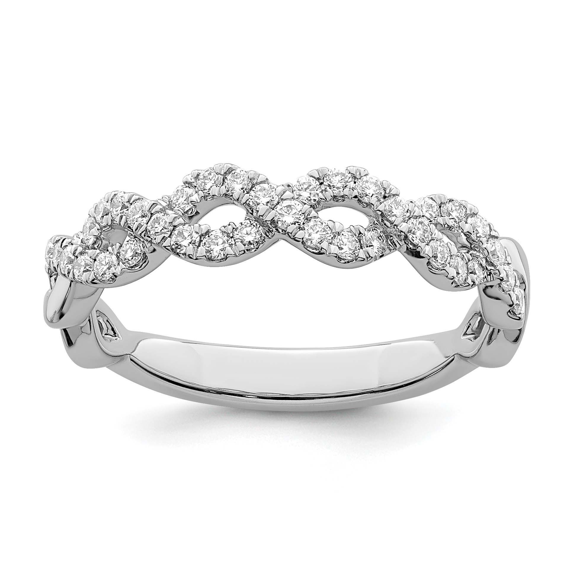 True Origin 14K White Gold 1/3 carat Lab Grown Diamond VS  D E F  Intertwined Band (RM3383B-036-WLD)