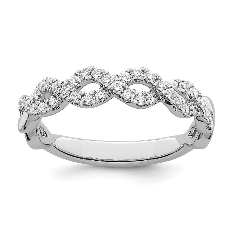 True Origin 14K White Gold 1/3 carat Lab Grown Diamond VS  D E F  Intertwined Band