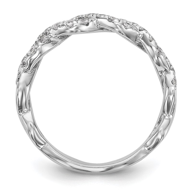 True Origin 14K White Gold 1/2 carat Lab Grown Diamond VS  D E F  Intertwined Band