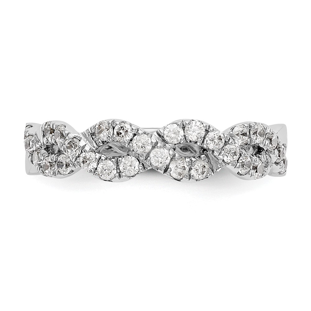 True Origin 14K White Gold 1/2 carat Lab Grown Diamond VS  D E F  Intertwined Band (RM3383B-056-WLD)