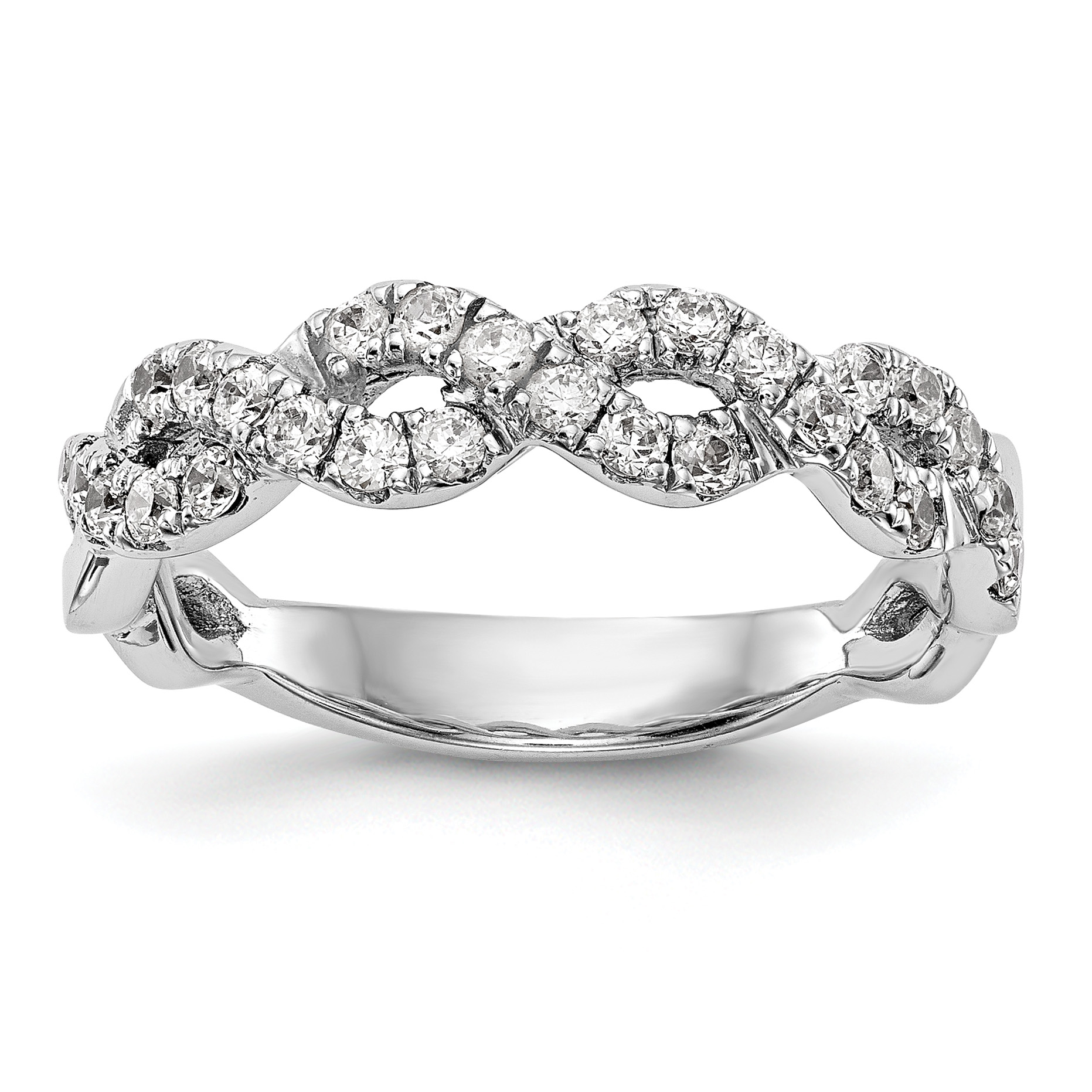 True Origin 14K White Gold 1/2 carat Lab Grown Diamond VS  D E F  Intertwined Band (RM3383B-056-WLD)