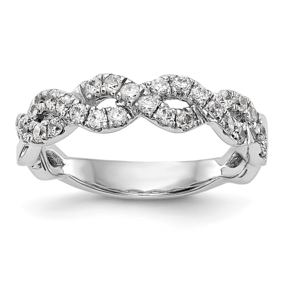 True Origin 14K White Gold 0.50 Carat Lab Grown Diamond VS+ F+ Intertwined Complete Band
