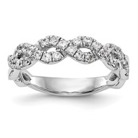 True Origin 14K White Gold 0.50 Carat Lab Grown Diamond VS+ F+ Intertwined Complete Band view 1