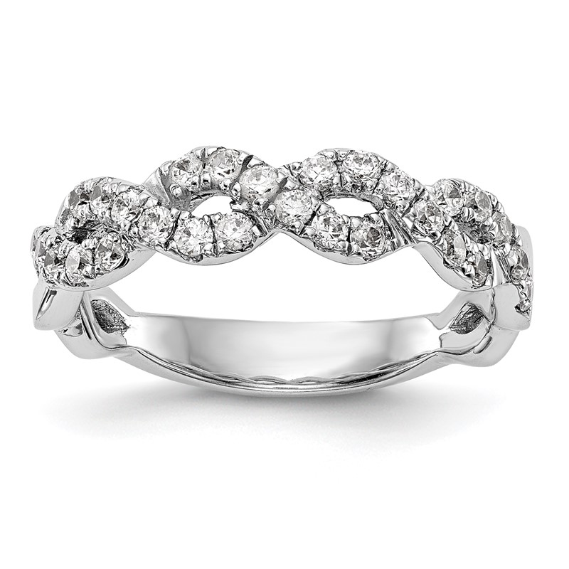 True Origin 14K White Gold 1/2 carat Lab Grown Diamond VS  D E F  Intertwined Band
