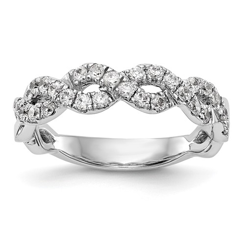 True Origin 14K White Gold 0.50 Carat Lab Grown Diamond VS+ F+ Intertwined Complete Band