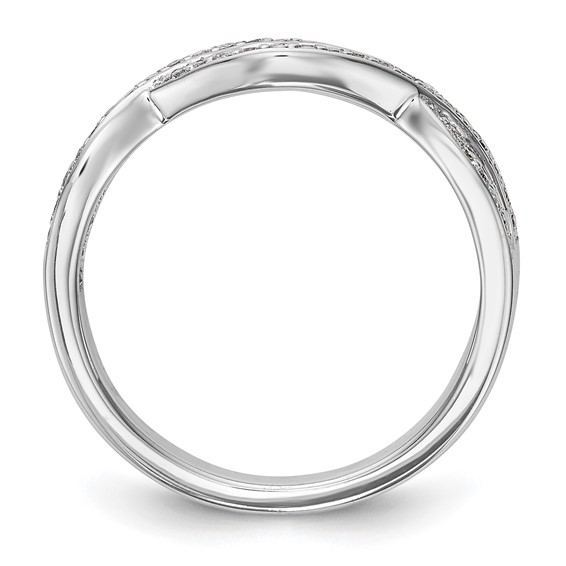14K White Gold Twist Design (Holds 50-1.0mm Round) Diamond Band Mounting