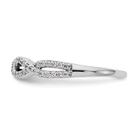 14K White Gold 0.25 Carat Lab Grown Diamond VS SI+ G+ Complete Twisted Band view 4