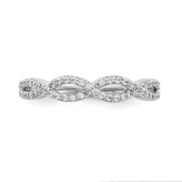 14K White Gold 0.25 Carat Lab Grown Diamond VS SI+ G+ Complete Twisted Band view 5