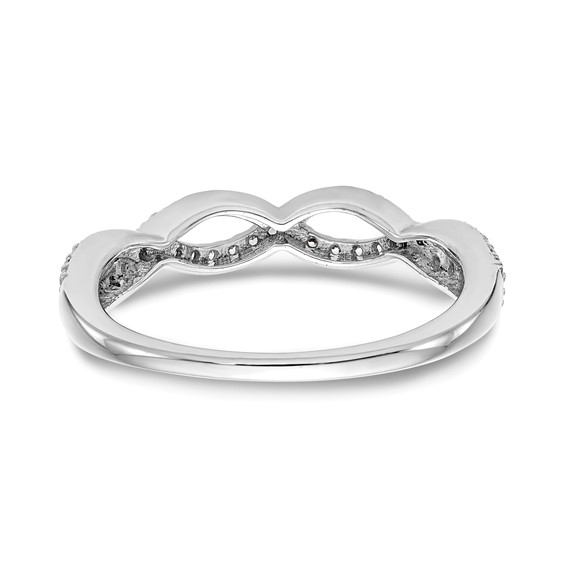 14K White Gold Twist Design (Holds 50-1.0mm Round) Diamond Band Mounting