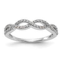 14K White Gold 0.25 Carat Lab Grown Diamond VS SI+ G+ Complete Twisted Band view 1