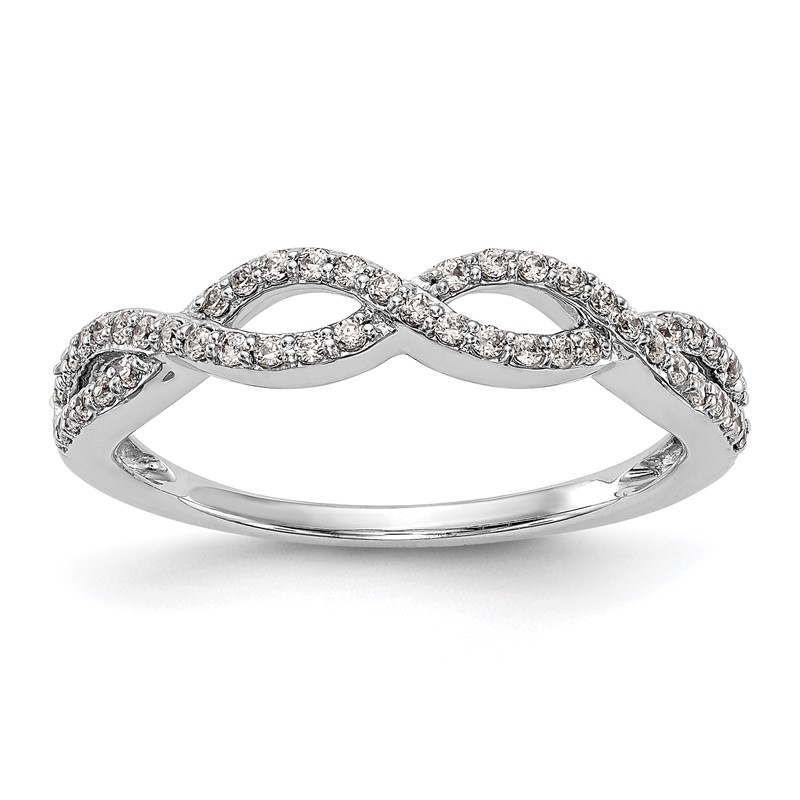 14k White Gold 1/4 carat Lab Grown Diamond VS/SI+ G+ Complete Twisted Band