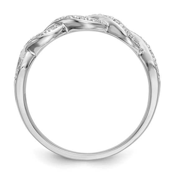 14K White Gold Twist Design (Holds 24-0.9mm Round) Diamond Band Mounting