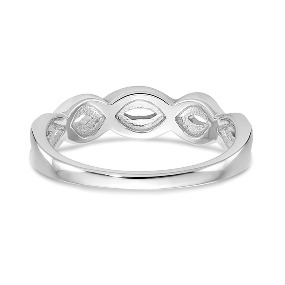 14K White Gold Twist Design (Holds 24-0.9mm Round) Diamond Band Mounting