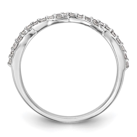 14K White Gold Twist Design (Holds 36-1.3mm Round) Diamond Band Mounting