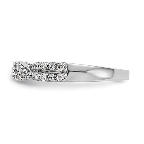 14K White Gold Twist Design (Holds 36-1.3mm Round) Diamond Band Mounting